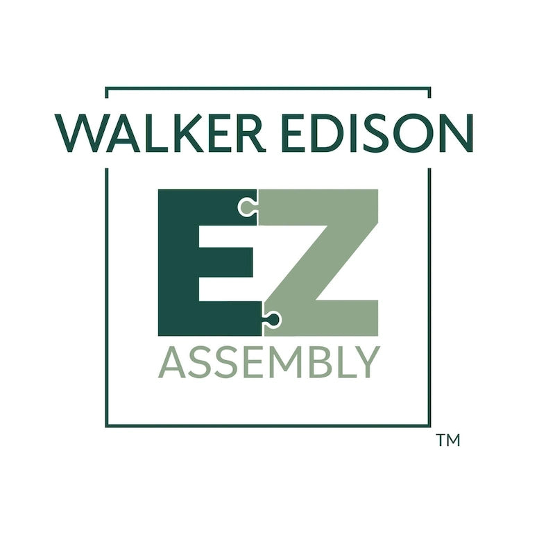 Walker Edison Solid Wood King Bed with Curved Upholstered Headboard