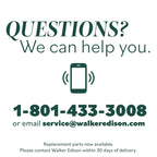 Walker Edison Solid Wood King Bed with Curved Upholstered Headboard