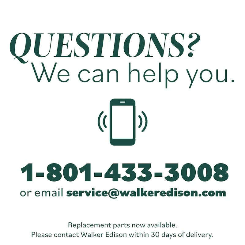 Walker Edison Solid Wood King Bed with Curved Upholstered Headboard