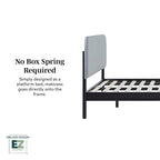 Walker Edison Solid Wood King Bed with Curved Upholstered Headboard