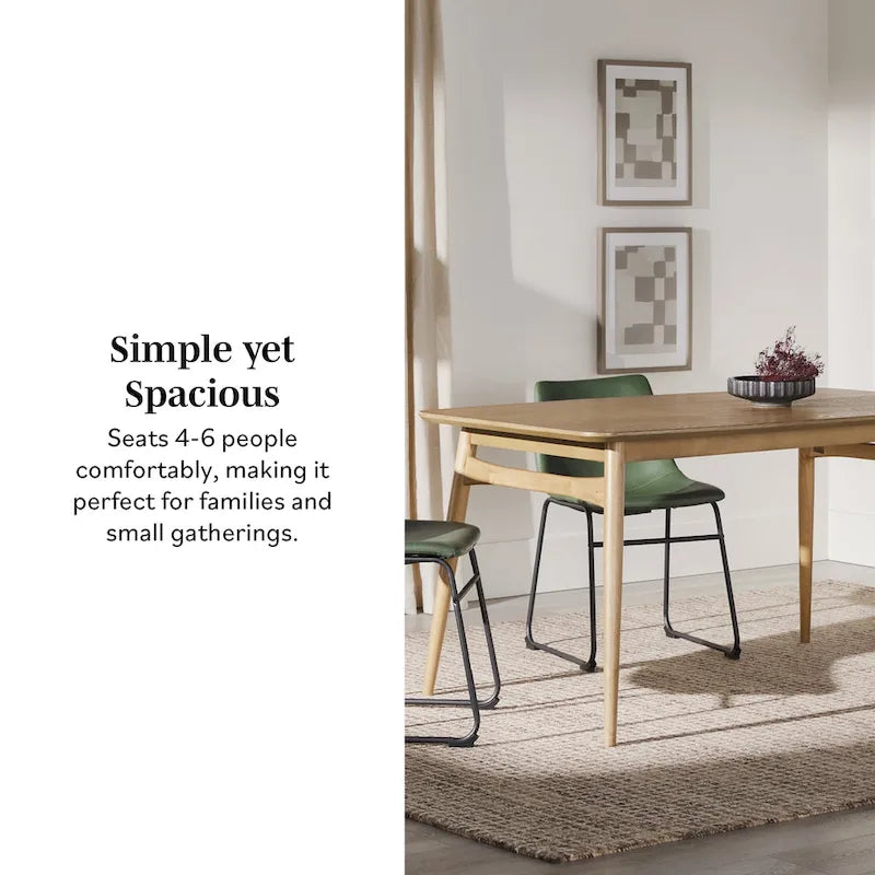 Middlebrook Designs Mid-Century Modern 59 Wood Dining Table