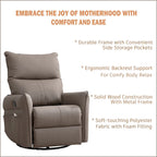 Modern Small Rocking Swivel Recliner Chair with Overstuffed Seat