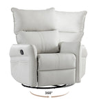Modern Small Rocking Swivel Recliner Chair with Overstuffed Seat