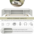 63.07 TV Stand with Glass & Gold Frame for 70 TVs