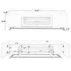63.07 TV Stand with Glass & Gold Frame for 70 TVs