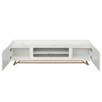 63.07 TV Stand with Glass & Gold Frame for 70 TVs