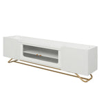 63.07 TV Stand with Glass & Gold Frame for 70 TVs
