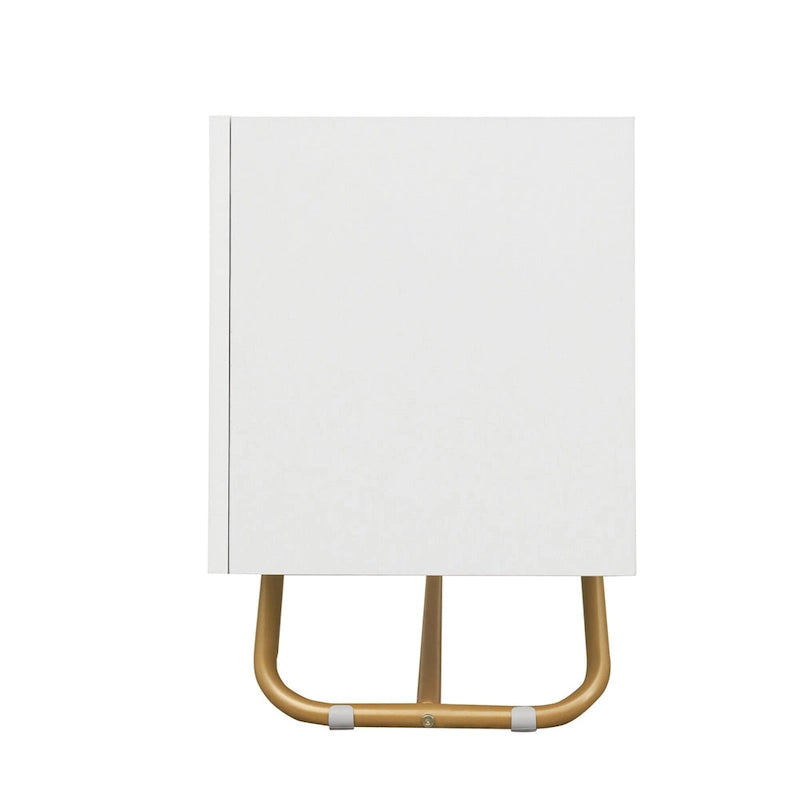 63.07 TV Stand with Glass & Gold Frame for 70 TVs