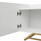 63.07 TV Stand with Glass & Gold Frame for 70 TVs