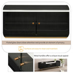 63.07 TV Stand with Glass & Gold Frame for 70 TVs