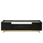 63.07 TV Stand with Glass & Gold Frame for 70 TVs