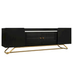 63.07 TV Stand with Glass & Gold Frame for 70 TVs