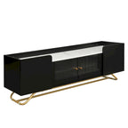 63.07 TV Stand with Glass & Gold Frame for 70 TVs
