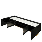 63.07 TV Stand with Glass & Gold Frame for 70 TVs
