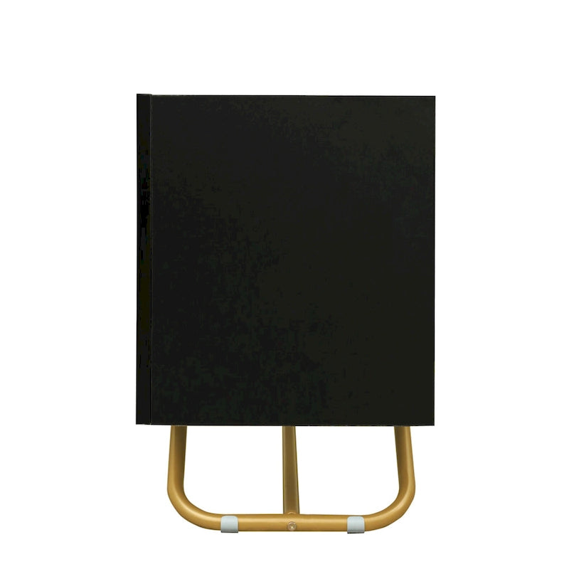 63.07 TV Stand with Glass & Gold Frame for 70 TVs