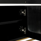 63.07 TV Stand with Glass & Gold Frame for 70 TVs