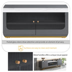 63.07 TV Stand with Glass & Gold Frame for 70 TVs