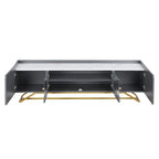 63.07 TV Stand with Glass & Gold Frame for 70 TVs