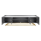 63.07 TV Stand with Glass & Gold Frame for 70 TVs