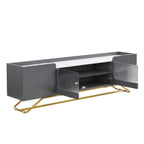 63.07 TV Stand with Glass & Gold Frame for 70 TVs