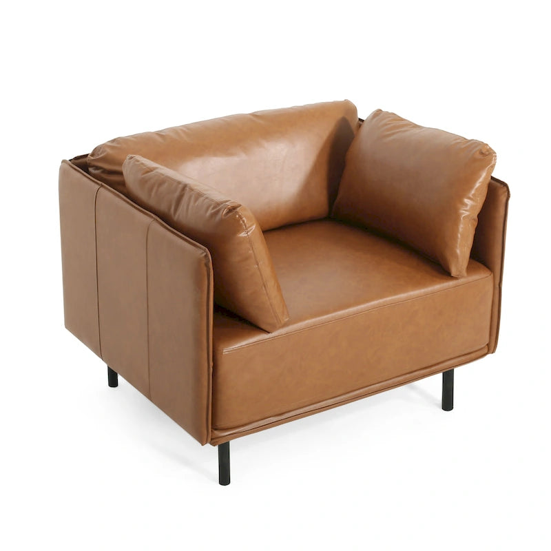 Brown 39.17 Accent Chair with Metal Legs
