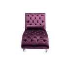 PUrple 63.98 Upholstered Tufted Chaise Lounge Chair with Pillow and Acrylic Legs