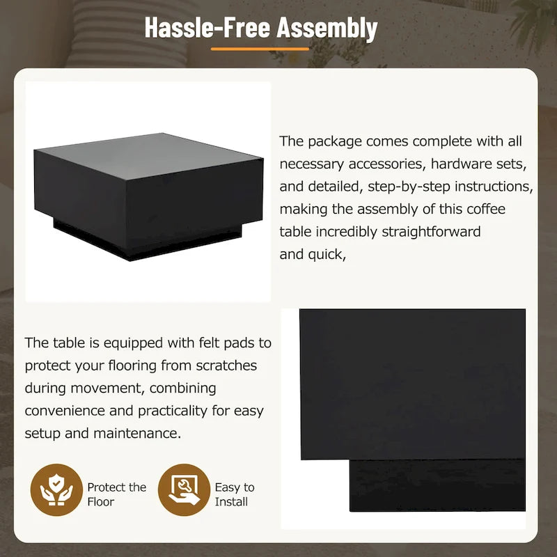 Square High Glossy Coffee Table