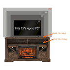 Reclaimed Barnwood 60 Fireplace TV Stand with Remote & Safety Device for 70 TVs