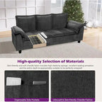Tufted Upholstered 3 Seater Sofa Modern Chenille Couches