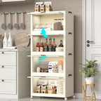 4 Tier Plastic Storage Bins with Lids,Stackable Storage Containers with Wheels, Folding Storage Boxes, Collapsible Storage Bins