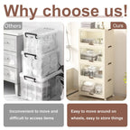 4 Tier Plastic Storage Bins with Lids,Stackable Storage Containers with Wheels, Folding Storage Boxes, Collapsible Storage Bins