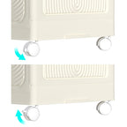 4 Tier Plastic Storage Bins with Lids,Stackable Storage Containers with Wheels, Folding Storage Boxes, Collapsible Storage Bins