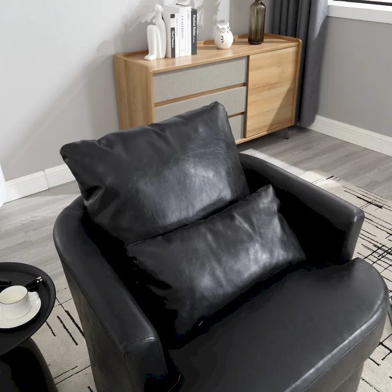 Swivel Barrel Chair, Comfy Round Accent Sofa Chair for Living Room, 360 Degree Swivel Barrel Club Chair, Leisure Arm Chair