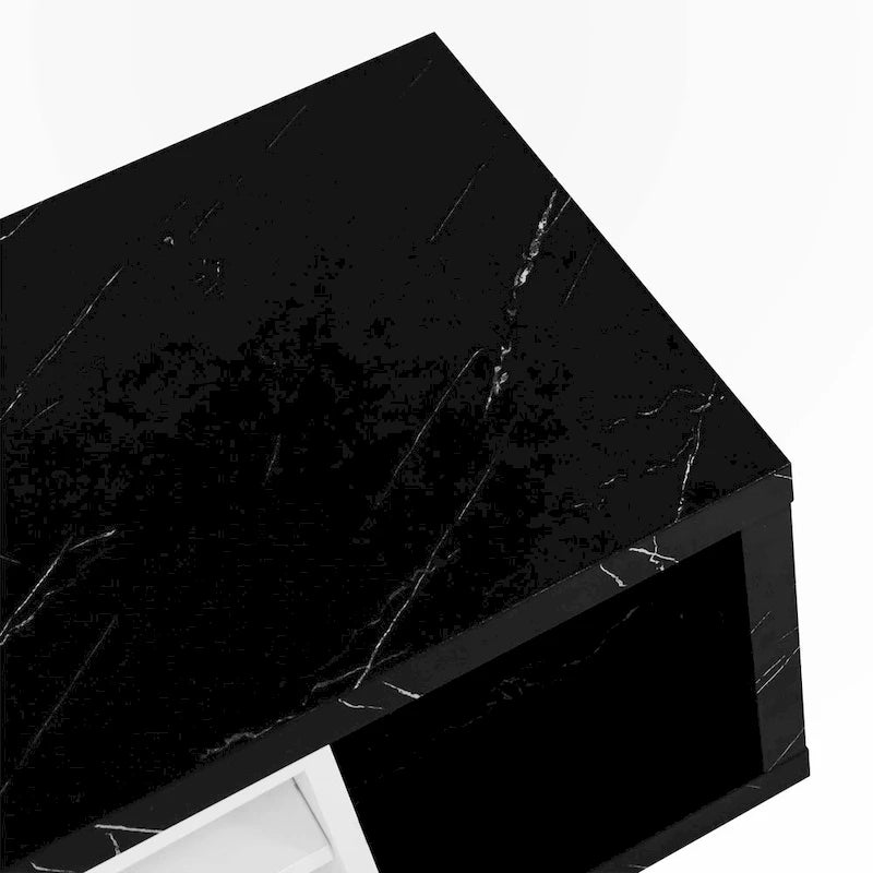 Extendable TV Stand with 2 Drawers and 4 Shelves