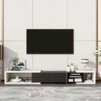 Extendable TV Stand with 2 Drawers and 4 Shelves