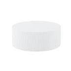 35.43 Wood Round Coffee Table with Handcrafted Relief