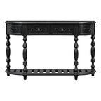 52'Curved Console Table Sofa Table Entryway Table for Hallway Living Room with 4 Drawers and 1 Shelf