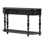 52'Curved Console Table Sofa Table Entryway Table for Hallway Living Room with 4 Drawers and 1 Shelf