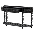 52'Curved Console Table Sofa Table Entryway Table for Hallway Living Room with 4 Drawers and 1 Shelf
