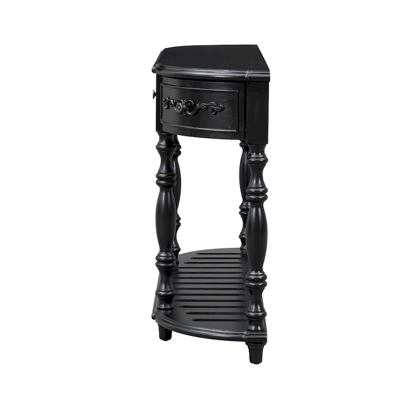 52'Curved Console Table Sofa Table Entryway Table for Hallway Living Room with 4 Drawers and 1 Shelf