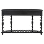 52'Curved Console Table Sofa Table Entryway Table for Hallway Living Room with 4 Drawers and 1 Shelf