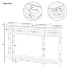 52'Curved Console Table Sofa Table Entryway Table for Hallway Living Room with 4 Drawers and 1 Shelf