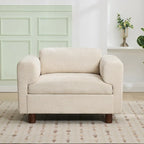 Modern Oversized Armchair Comfy Accent Chair Single Sofa for Living Room Bedroom Office Apartment, Woven Velvet Fabric