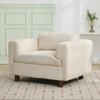 Modern Oversized Armchair Comfy Accent Chair Single Sofa for Living Room Bedroom Office Apartment, Woven Velvet Fabric