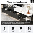 67.7-76.4Extendable TV Stand for TVs up to 75 Inches,Entertainment Center Media Console with 3 Drawers,Metal Adjustable Legs