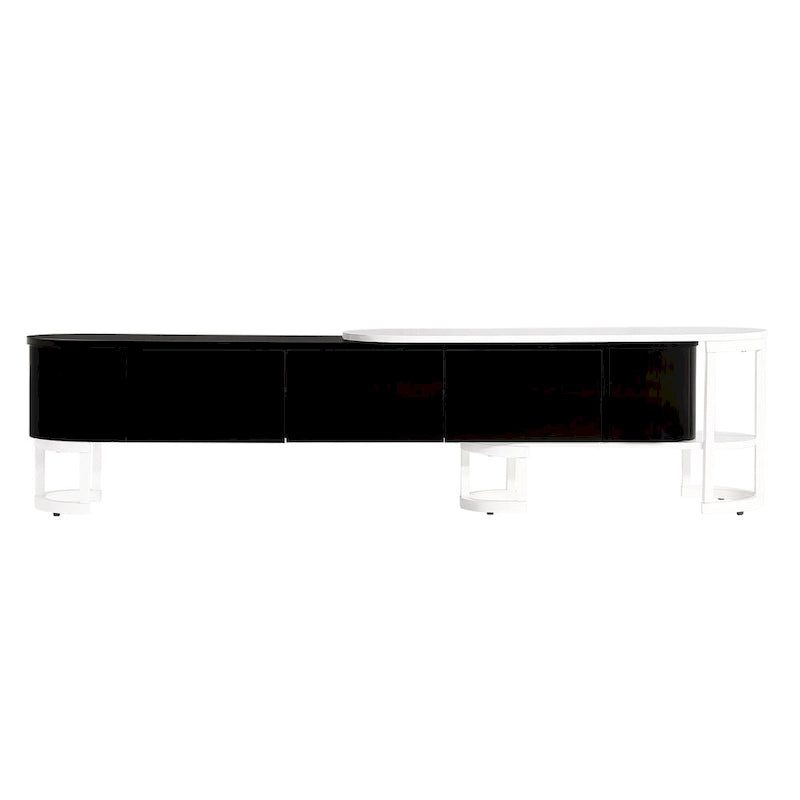 67.7-76.4Extendable TV Stand for TVs up to 75 Inches,Entertainment Center Media Console with 3 Drawers,Metal Adjustable Legs