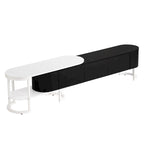 67.7-76.4Extendable TV Stand for TVs up to 75 Inches,Entertainment Center Media Console with 3 Drawers,Metal Adjustable Legs