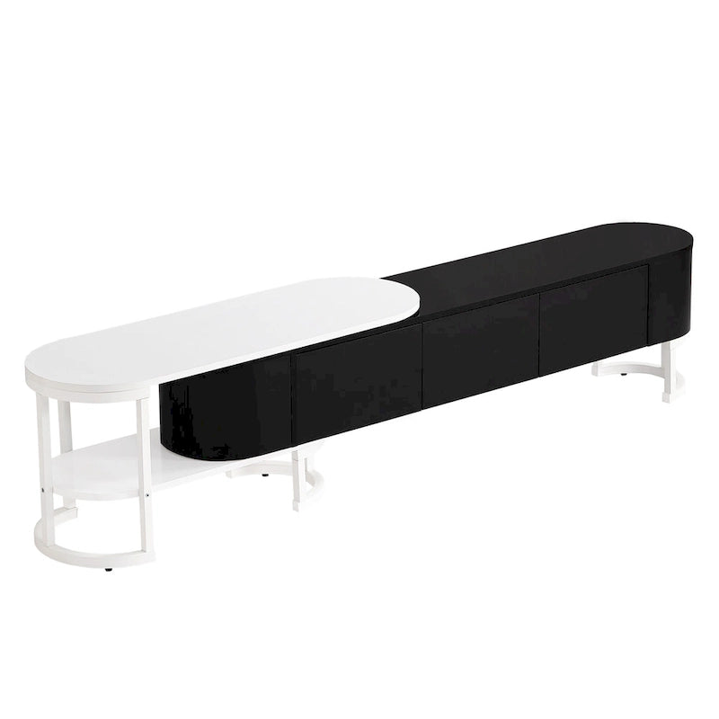 67.7-76.4Extendable TV Stand for TVs up to 75 Inches,Entertainment Center Media Console with 3 Drawers,Metal Adjustable Legs