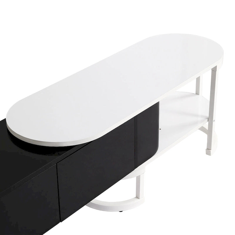 67.7-76.4Extendable TV Stand for TVs up to 75 Inches,Entertainment Center Media Console with 3 Drawers,Metal Adjustable Legs