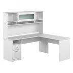 72W L-shaped Computer Desk with Hutch and Drawers by Bush Furniture